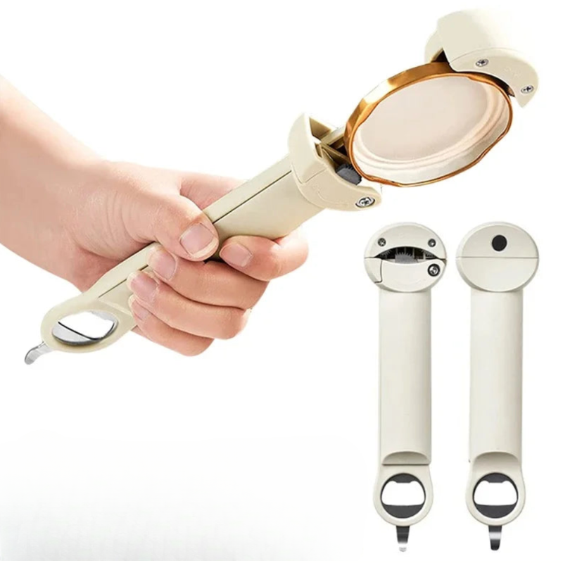 Multi-Function Bottle Opener Retractable Glass Jars Beer Cap Opener Magnetic Suction Stainless Steel Labor-Saving Kitchen Tools