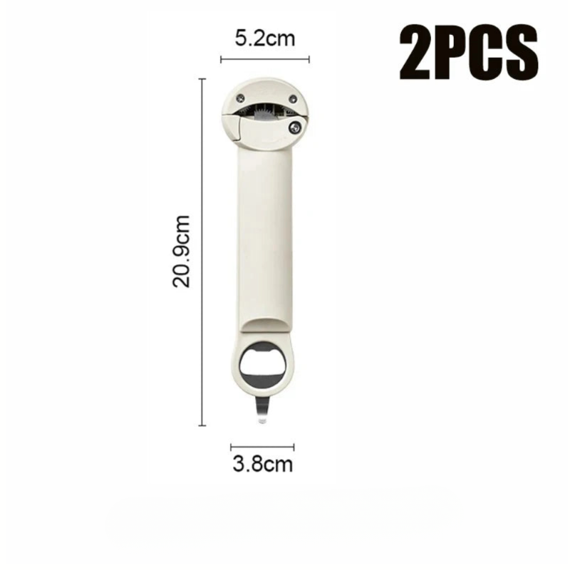 Multi-Function Bottle Opener Retractable Glass Jars Beer Cap Opener Magnetic Suction Stainless Steel Labor-Saving Kitchen Tools