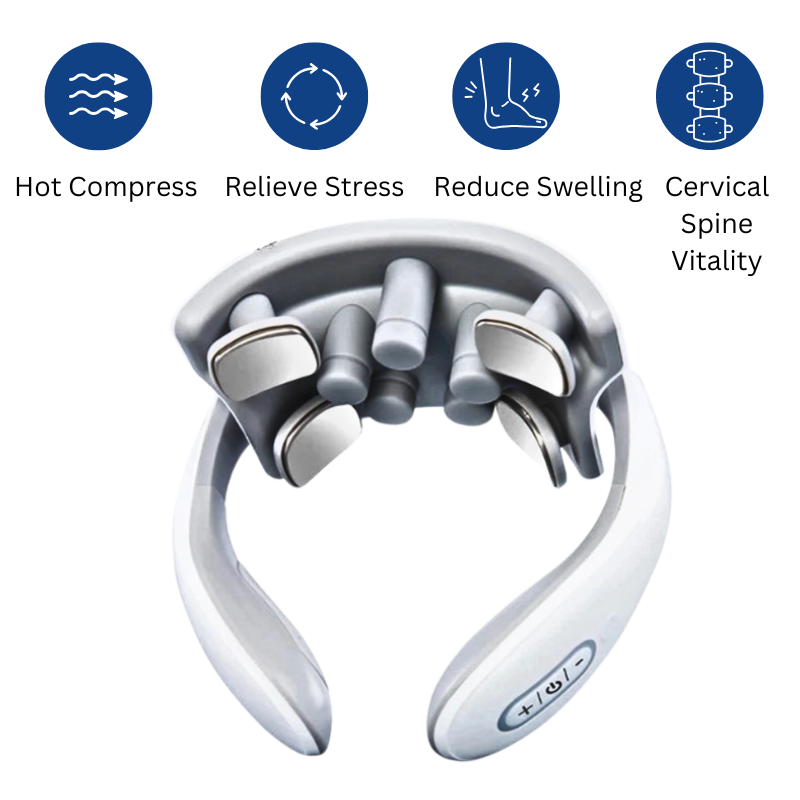 Smart Neck Massage Instrument Portable Shoulder Neck Massage Cervical Vertebra Health Care Vibrator Heating Compress Massage