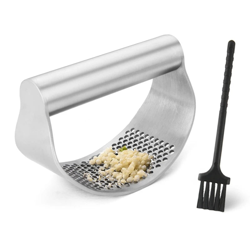 Garlic Press Rocker Stainless Steel, Garlic Mincer Tool, Sturdy Garlic Crusher Garlic Presser, Garlic Slicer & Grinder