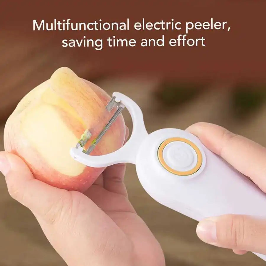 Electric Peeler Handheld USB Rechargeable Fruit Vegetables Peeler with 3 Cutter Heads Home Kitchen Tool