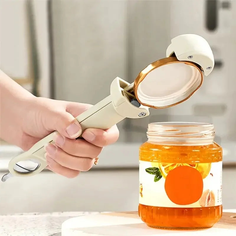 Multi-Function Bottle Opener Retractable Glass Jars Beer Cap Opener Magnetic Suction Stainless Steel Labor-Saving Kitchen Tools