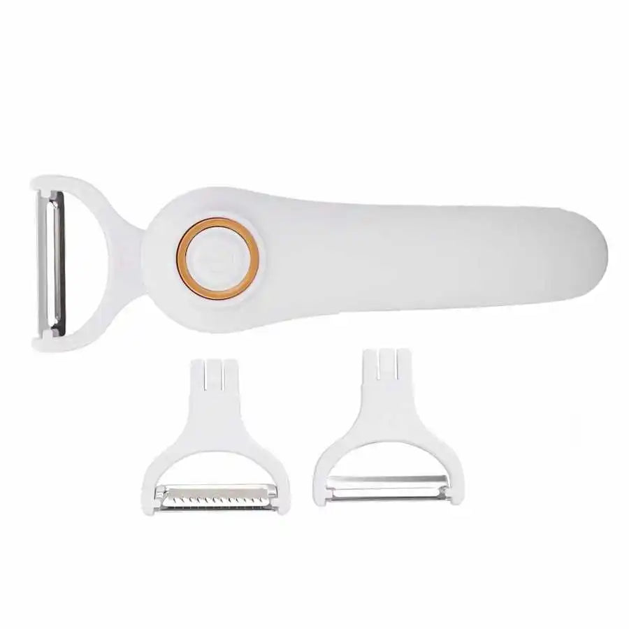 Electric Peeler Handheld USB Rechargeable Fruit Vegetables Peeler with 3 Cutter Heads Home Kitchen Tool