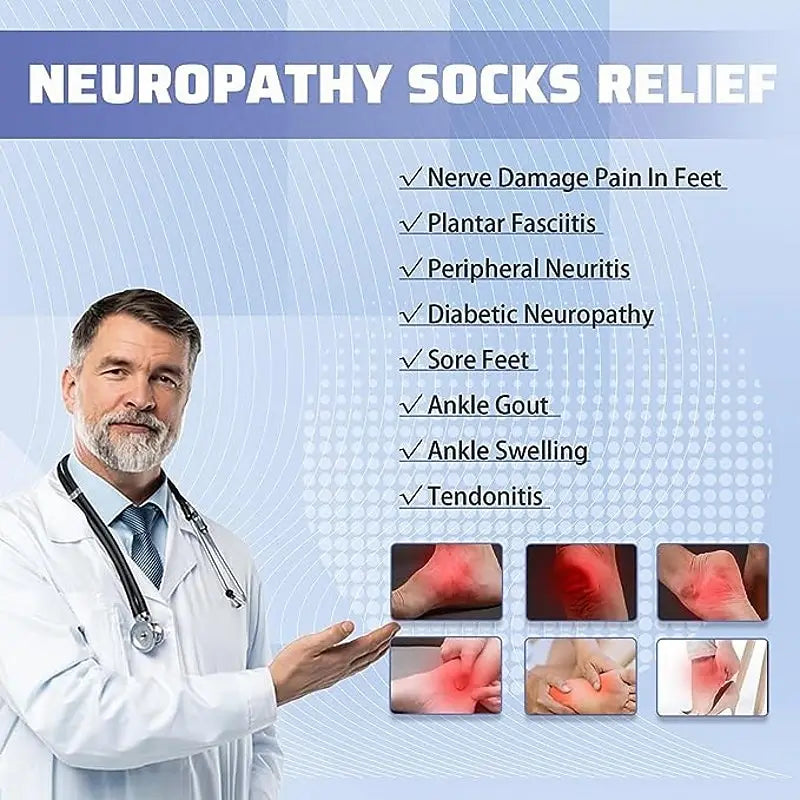 1pairs Neuropathy Socks for Women/Men Ankle Brace Socks/Tendonitis Compression Socks For Pain Relief Plantar for Ankle Swelling