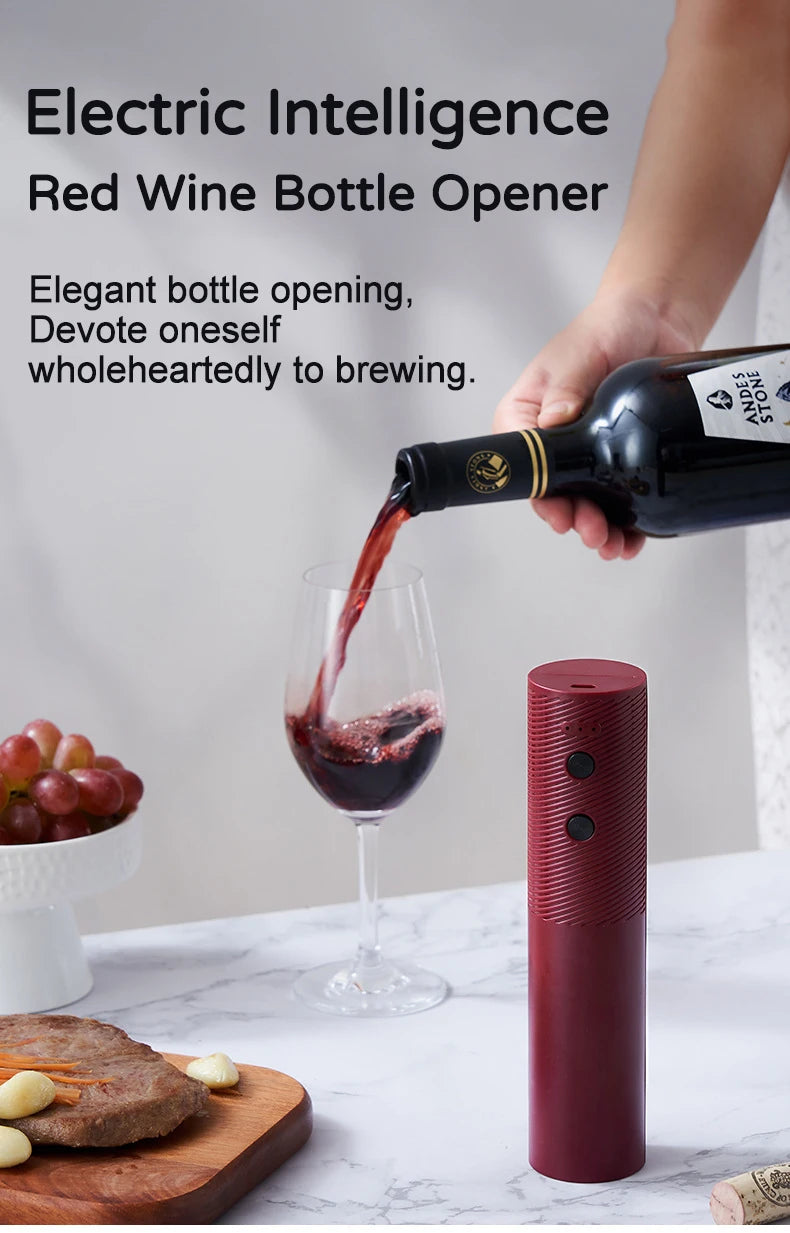 Electric Wine Bottle Opener Automatic Red Wine Corkscrew Rechargeable Wine Opener with Charging Base Tools Kitchen Accessories