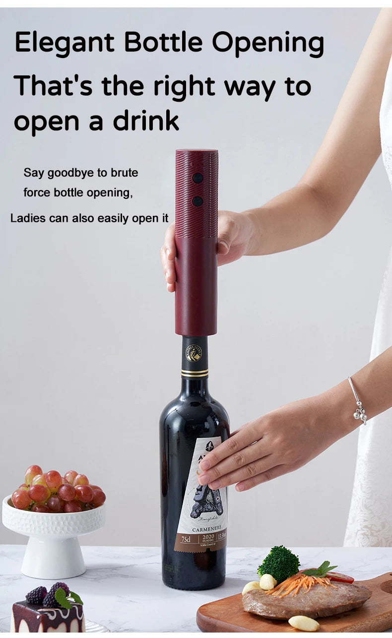 Electric Wine Bottle Opener Automatic Red Wine Corkscrew Rechargeable Wine Opener with Charging Base Tools Kitchen Accessories