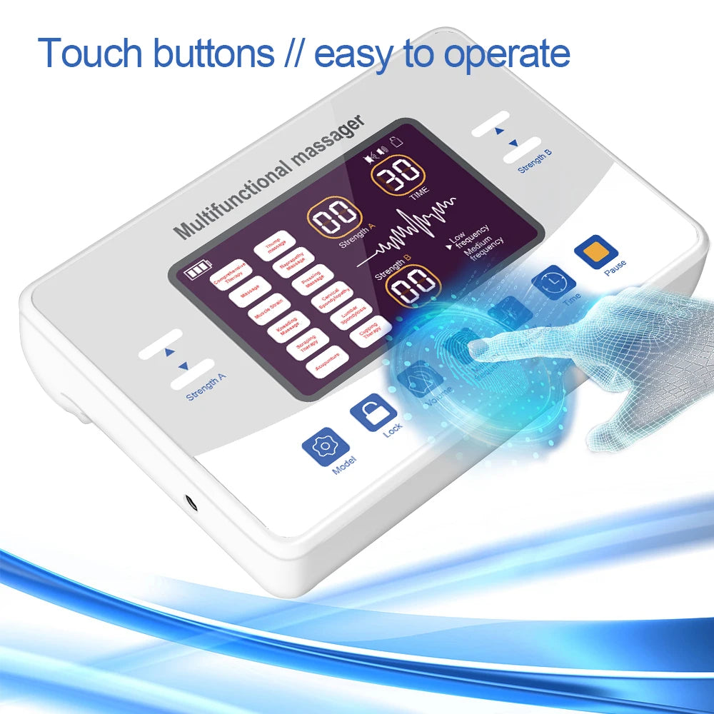 12 Modes Low Frequency Therapy Device TENS Machine EMS Muscle Stimulator Electronic Pulse Massager Myostimulation Apparatus