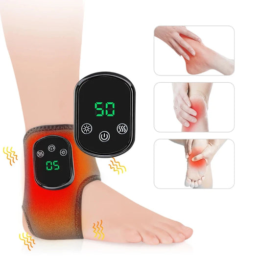 1/2PCS Electric Ankle Massager Vibration Infrared Hot Compress Therapy Foot Massager Support Brace For Joint Sprain Pain Relief