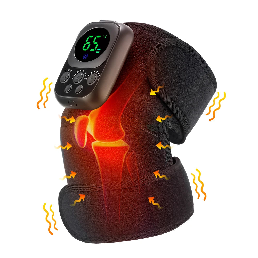 Electric Heating Shoulder Knee Massager Brace Joint Vibration Arthritis Pain Support Belt LED Detachable Controller With APP Use