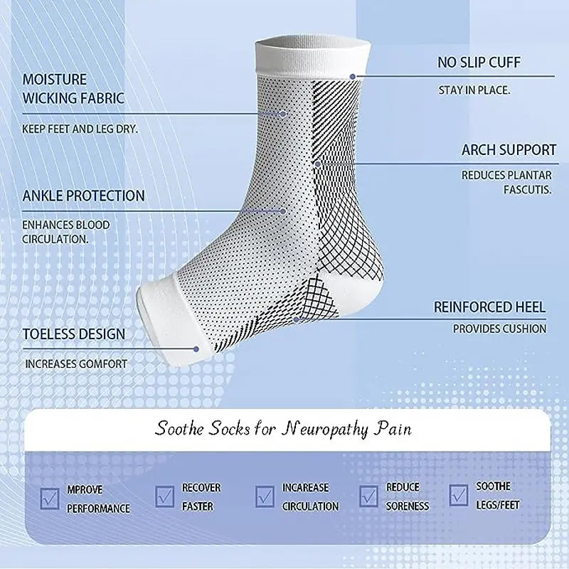 1pairs Neuropathy Socks for Women/Men Ankle Brace Socks/Tendonitis Compression Socks For Pain Relief Plantar for Ankle Swelling