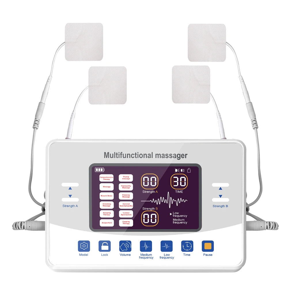 12 Modes Low Frequency Therapy Device TENS Machine EMS Muscle Stimulator Electronic Pulse Massager Myostimulation Apparatus