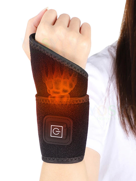 Electrically Heated Wrist Support sleeve Adjustable Wrist guard Breathable Black Strap Sports and Hand Joint Protection Tool