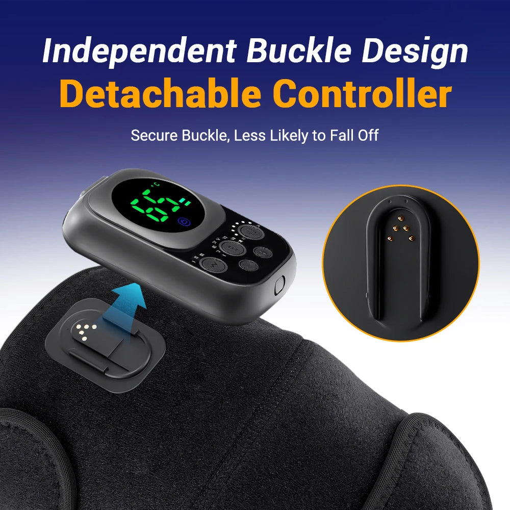 Electric Heating Shoulder Knee Massager Brace Joint Vibration Arthritis Pain Support Belt LED Detachable Controller With APP Use