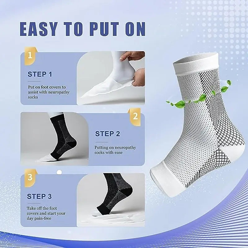 1pairs Neuropathy Socks for Women/Men Ankle Brace Socks/Tendonitis Compression Socks For Pain Relief Plantar for Ankle Swelling