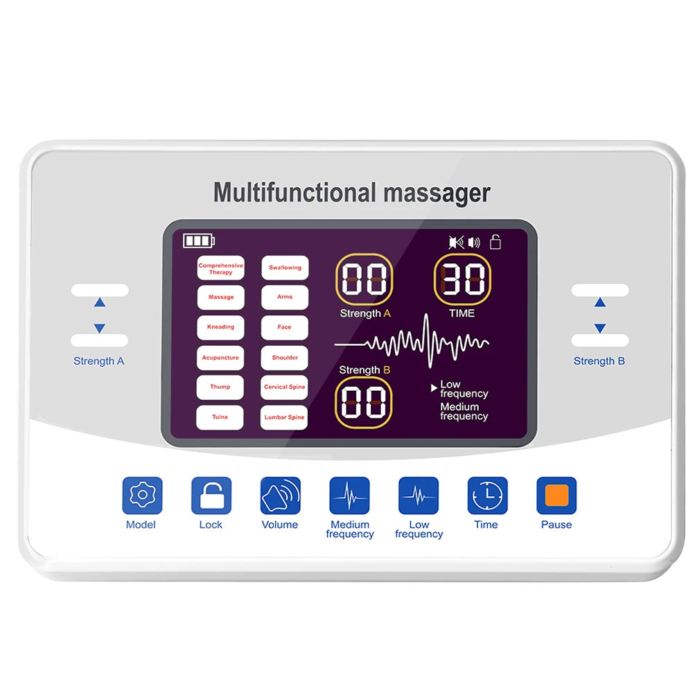 12 Modes Low Frequency Therapy Device TENS Machine EMS Muscle Stimulator Electronic Pulse Massager Myostimulation Apparatus