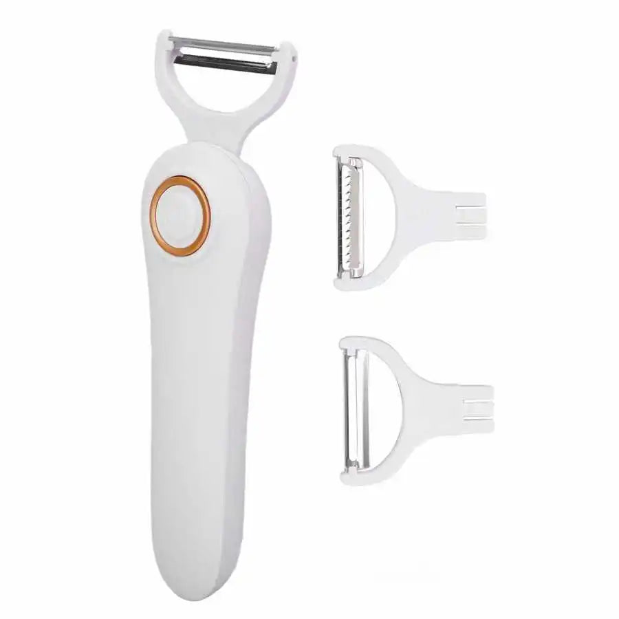 Electric Peeler Handheld USB Rechargeable Fruit Vegetables Peeler with 3 Cutter Heads Home Kitchen Tool